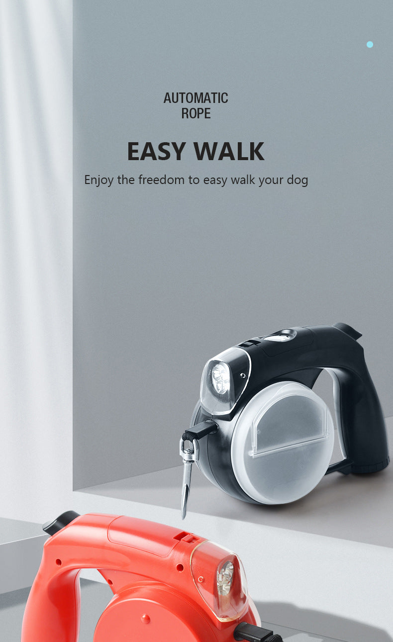 Dog Leash With Food Bowl and LED Light