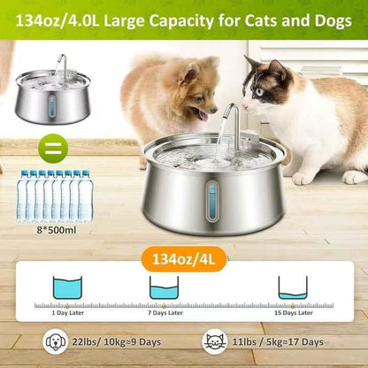 Pet Water Fountain Dispenser - Stainless Steel