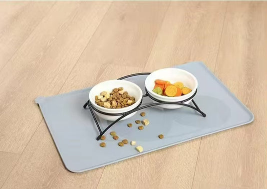 Non-Slip Pet Food and Water Bowl Placemat